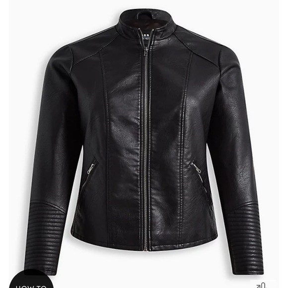 torrid Jackets & Blazers - Torrid Faux Leather Moto Jacket Size 0 (10/12) Black , NWOT